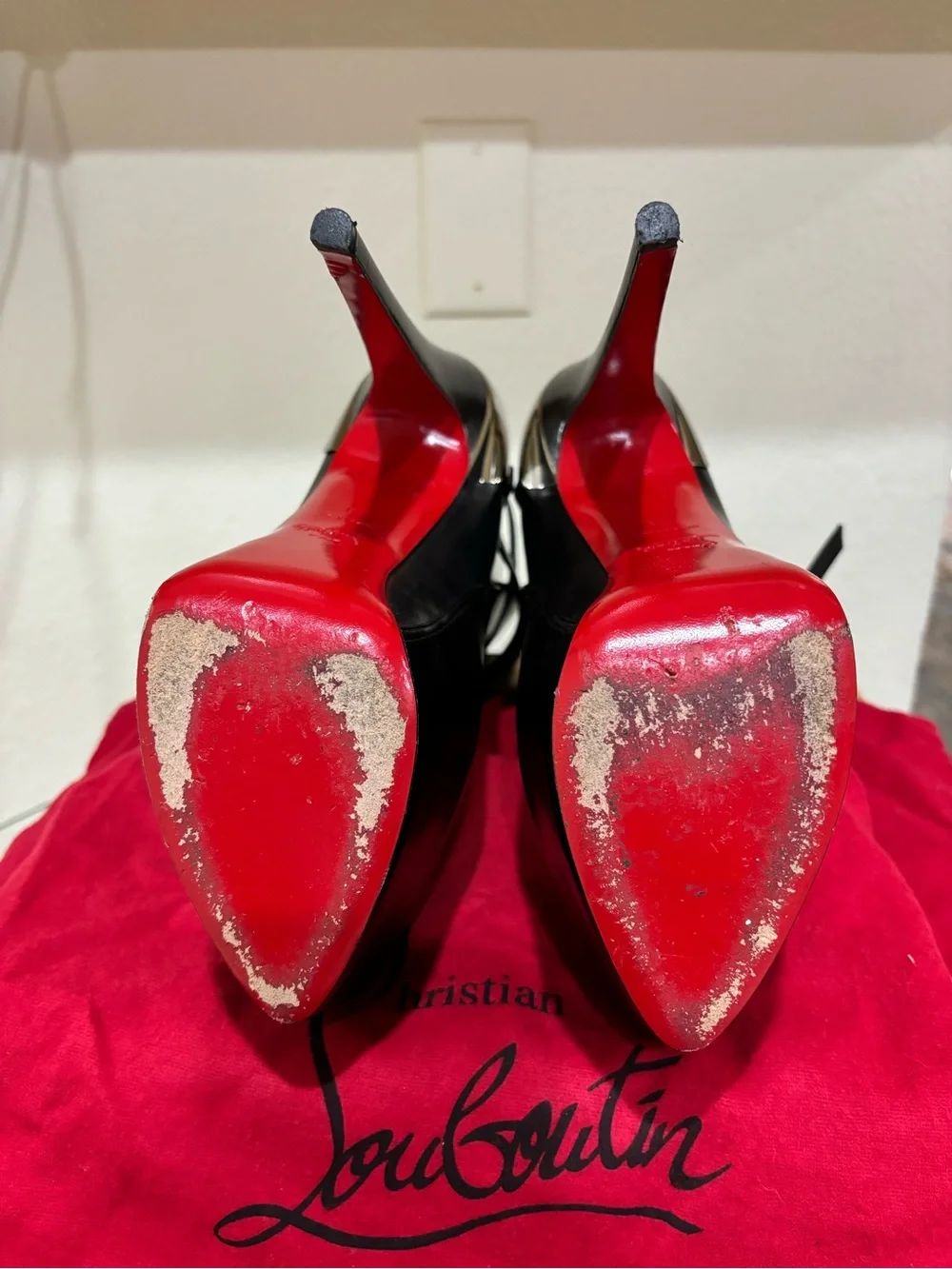 Christian Louboutin Equestria 160 Shiny Calf Platform Ankle Boots Black/Gold